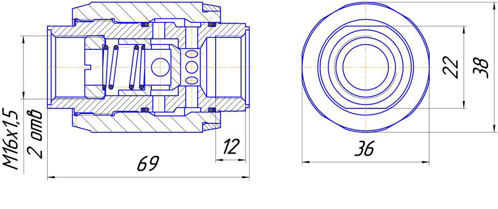 Схема габаритных размеров ДЛК 8.3-2М