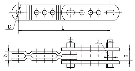 Размеры промзвеньев ПРР-4-1 - ПРР-60-1